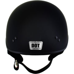 Hot Leathers HLT70 Stealth Flat Matte Black Motorcycle DOT Skull Cap Classic Half Helmet