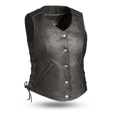 FIL566CSL-Honey Badger Women's Motorcycle Leather Vest