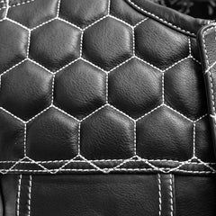 FIM049CDM-WHT-Hornet Men's Club Style Leather Vest