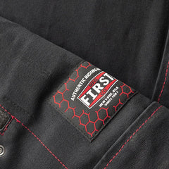 FIM664CNVQ-Hunt Club Motorcycle Leather Canvas Vest Black/Red