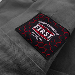 FIM664CNVQ-Hunt Club Motorcycle Leather Canvas Vest Grey