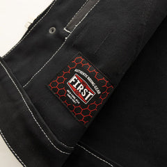 FIM664CNVQ-Hunt Club Motorcycle Leather Canvas Vest White Stitch