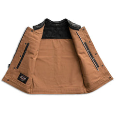 FIM669CNVQ-Hunt Club Motorcycle Leather Canvas Vest