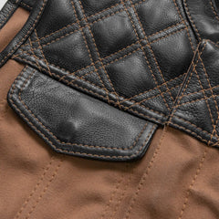 FIM669CNVQ-Hunt Club Motorcycle Leather Canvas Vest
