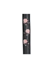 Adorned with embroidered pink roses