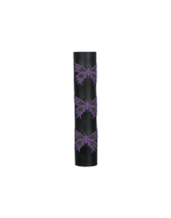 Black Leather Ponytail Wrap pruple Butterflies