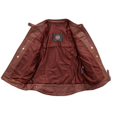 FIL153CDM-OXBL-Jada - Women's Perforated Motorcycle Leather Jacket