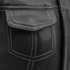 FIM027PERF-BKG-Jessica Perforated Women's Motorcycle Leather Vest