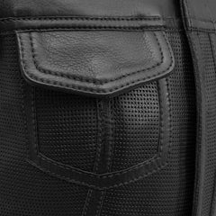 FIL027PERF-BBLK-Jessica Perforated Women's Motorcycle Leather Vest