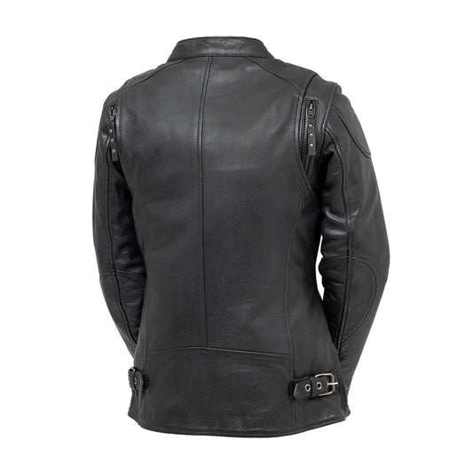 FIL161CDMZ-BLK-Jewel - Women's Motorcycle Leather Jacket
