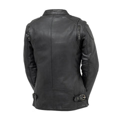 FIL161CDMZ-BLK-Jewel - Women's Motorcycle Leather Jacket
