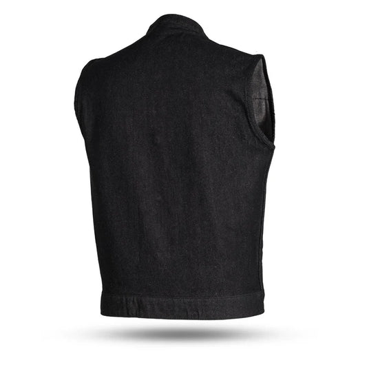 FIM691DM-Kershaw Men's Motorcycle Denim Vest