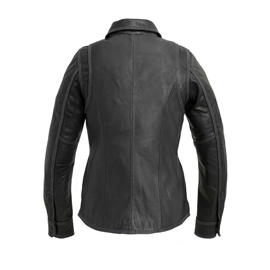 CUS118SC-Leela Women's Motorcycle Leather Shirt - Limited Edition