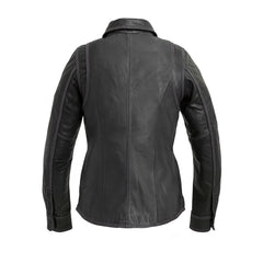 CUS118SC-Leela Women's Motorcycle Leather Shirt - Limited Edition