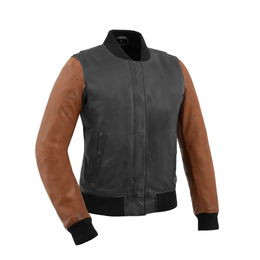 FIL110CMB-BKCOG-Lella Women's Motorcycle Leather Jacket