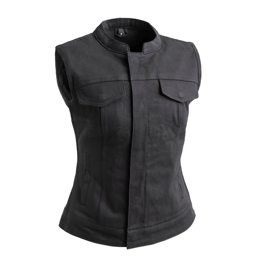 FIL518TWILL-Lexy Women's Motorcycle Twill Vest