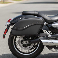 Milwaukee Leather SH646ZB Black Zip-Off PVC Studded Throw Over Motorcycle Saddlebags