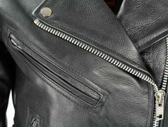 Milwaukee Leather LKL2700 Women's Classic Black Premium Leather Motorcycle Vintage Jacket with Side Laces