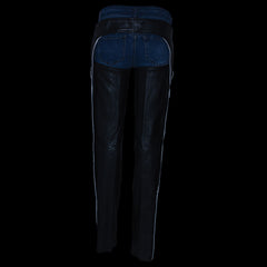Milwaukee Leather LKL6700 Women's Classic Black Leather Chaps with Hip Pocket