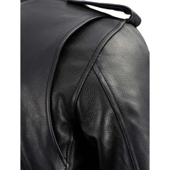 Milwaukee Leather LKM1711 Men's Leather Black Classic Side Lace Police Style Jacket