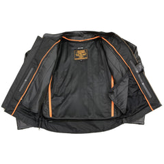 Milwaukee Leather LKM1725 Men's Black Sporty Crossover Scooter Leather Jacket