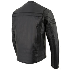 Milwaukee Leather LKM1725 Men's Black Sporty Crossover Scooter Leather Jacket