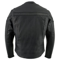Milwaukee Leather LKM1725 Men's Black Sporty Crossover Scooter Leather Jacket