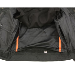 Milwaukee Leather LKM3714 Men's Black Leather Club Style Vest with Full Sleeve Hoodie and Quick Draw Pocket
