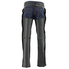 Milwaukee Leather LKM5780 Men's Black Premium Leather 3 Pocket Chaps with Thigh Patch Pocket