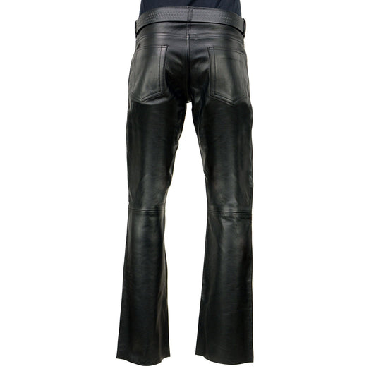 Milwaukee Leather LKM5790 Men's Black Classic 5 Pocket Casual Motorcycle Leather Pants