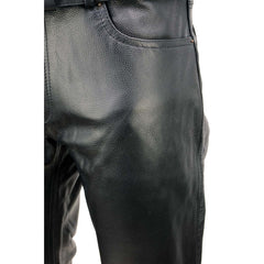 Milwaukee Leather LKM5790 Men's Black Classic 5 Pocket Casual Motorcycle Leather Pants