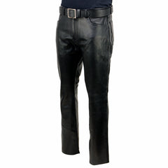 Milwaukee Leather LKM5790 Men's Black Classic 5 Pocket Casual Motorcycle Leather Pants