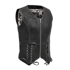 FIL578CDM-Love Lace Women's Motorcycle Leather Vest