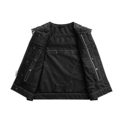FIM059MESH-BLKWH-Lowside Hornet Moto Mesh Men's Club Style Vest