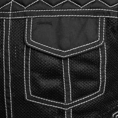 FIM059MESH-BLKWH-Lowside Hornet Moto Mesh Men's Club Style Vest