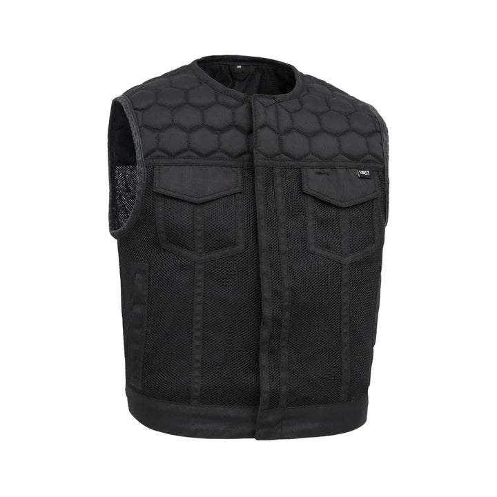 FIM059MESH-BBLK-Lowside Hornet Moto Mesh Men's Club Style Vest