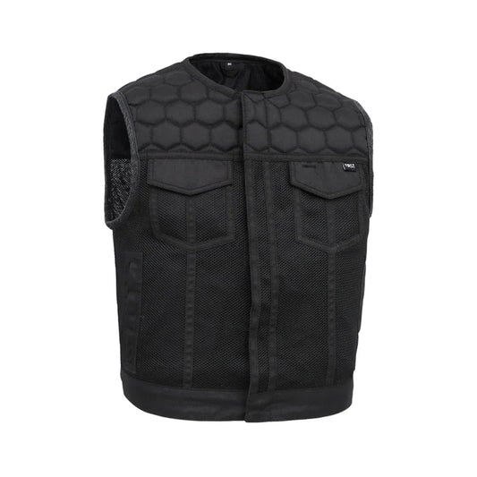 FIM059MESH-BBLK-Lowside Hornet Moto Mesh Men's Club Style Vest