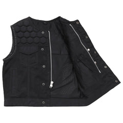 FIM059MESH-BBLK-Lowside Hornet Moto Mesh Men's Club Style Vest