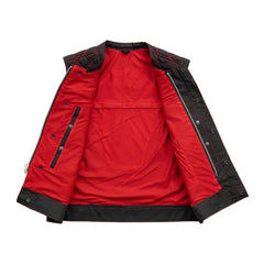 FIM059MESH-BLKRD-Lowside Hornet Moto Mesh Men's Club Style Vest