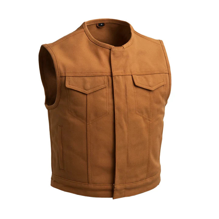 FIM659CNV-Lowside Men's Motorcycle Canvas Vest