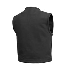 FIM659CNV-Lowside Black Men's Motorcycle Canvas Vest