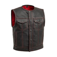 FIM059MESH-BLKRD-Lowside Hornet Moto Mesh Men's Club Style Vest