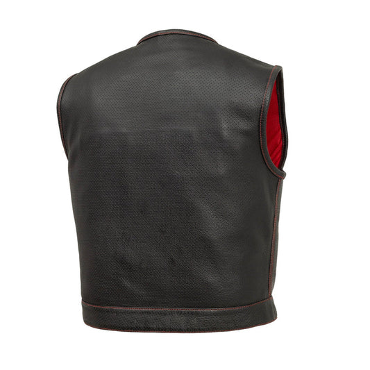 FIM059MESH-BLKRD-Lowside Hornet Moto Mesh Men's Club Style Vest
