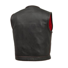 FIM059MESH-BLKRD-Lowside Hornet Moto Mesh Men's Club Style Vest