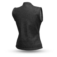FIL516DM-Ludlow Women's Motorcycle Denim Vest