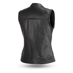 FIL516SDC-Ludlow Women's Motorcycle Leather Vest
