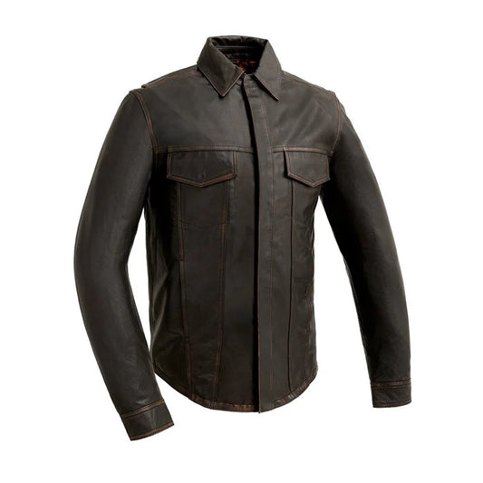FIM406CH-Maduro - Men's Motorcycle Leather Shirt