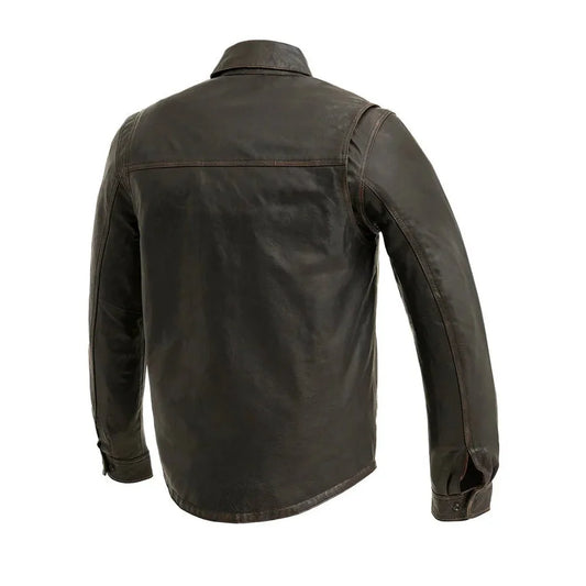 FIM406CH-Maduro - Men's Motorcycle Leather Shirt