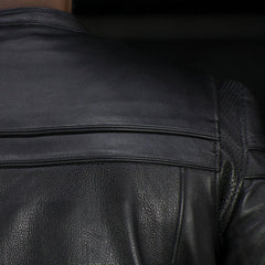 FIM262TALL-BLK-Maverick Men's Motorcycle Leather Jacket