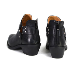 Milwaukee Leather MBL9443 Women's Sleek Black Classic Harness Ring Fashion Shoes